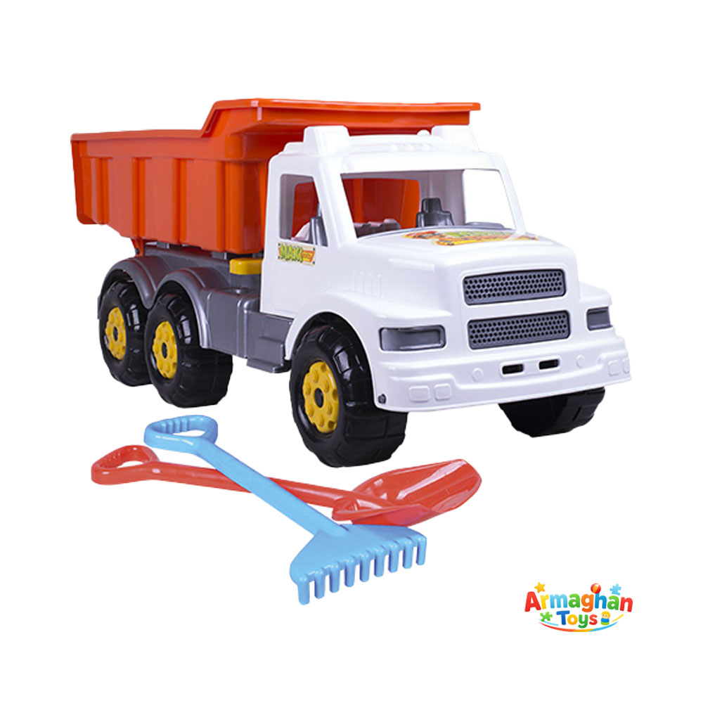 ماشین اسباب بازی کامیون کمپرسی مکسی تراک با بیل و شن‌کش زرین تویز